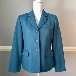 Pendleton Teal Wool Blazer Jacket Women’s Classic Tailored Career